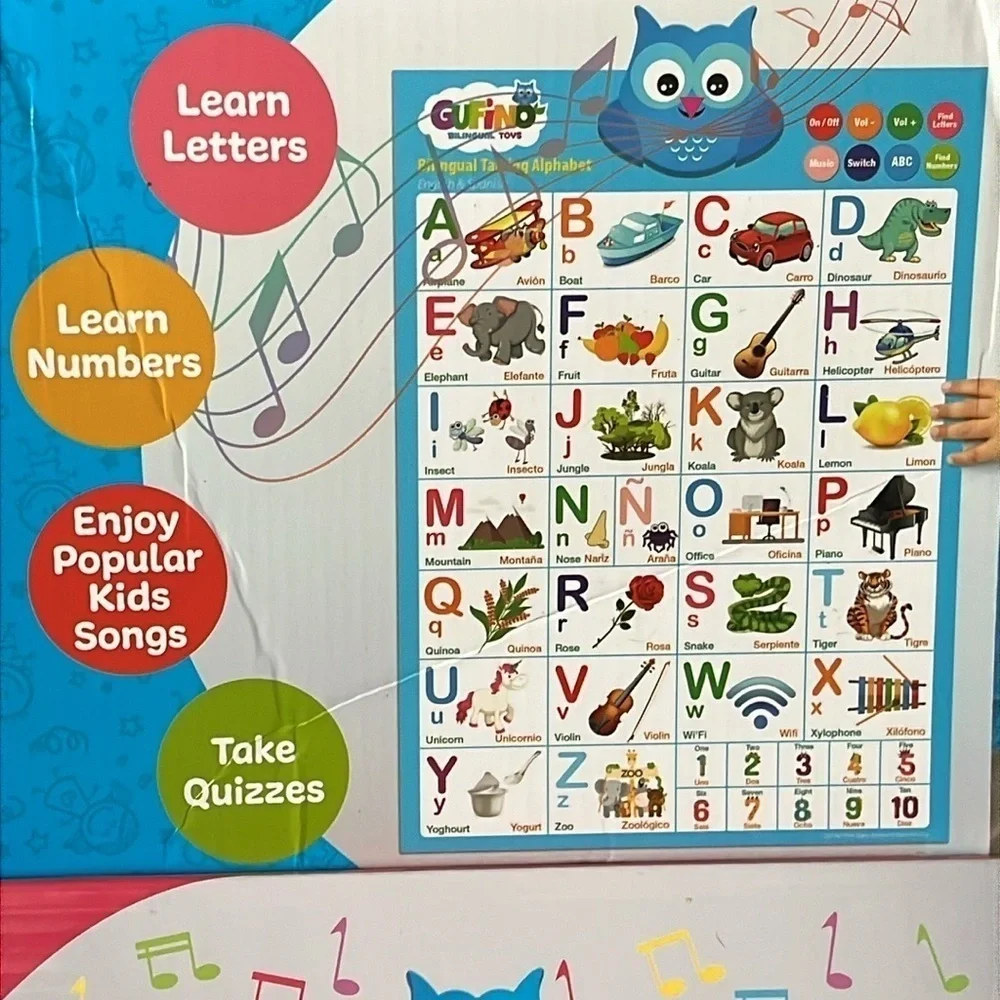 Brand New Bilingual Talking Alphabet 1st 100 Words Spanish English Learning Toys